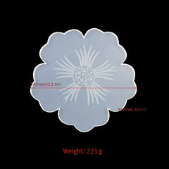 Flower Shape Tea Tray Coaster Mold Set DIY Hand Crystal Drop Glue Flower Mold