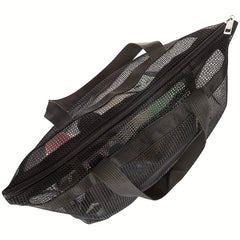 Quick Dry Mesh Shower Bag with Zipper and Inner Pouch