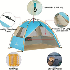 Portable Beach Tent for Sun Protection & Outdoor Fun