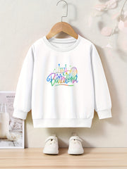 OERYUI Rainbow Print Crew Neck Pullover Top Kids Clothes