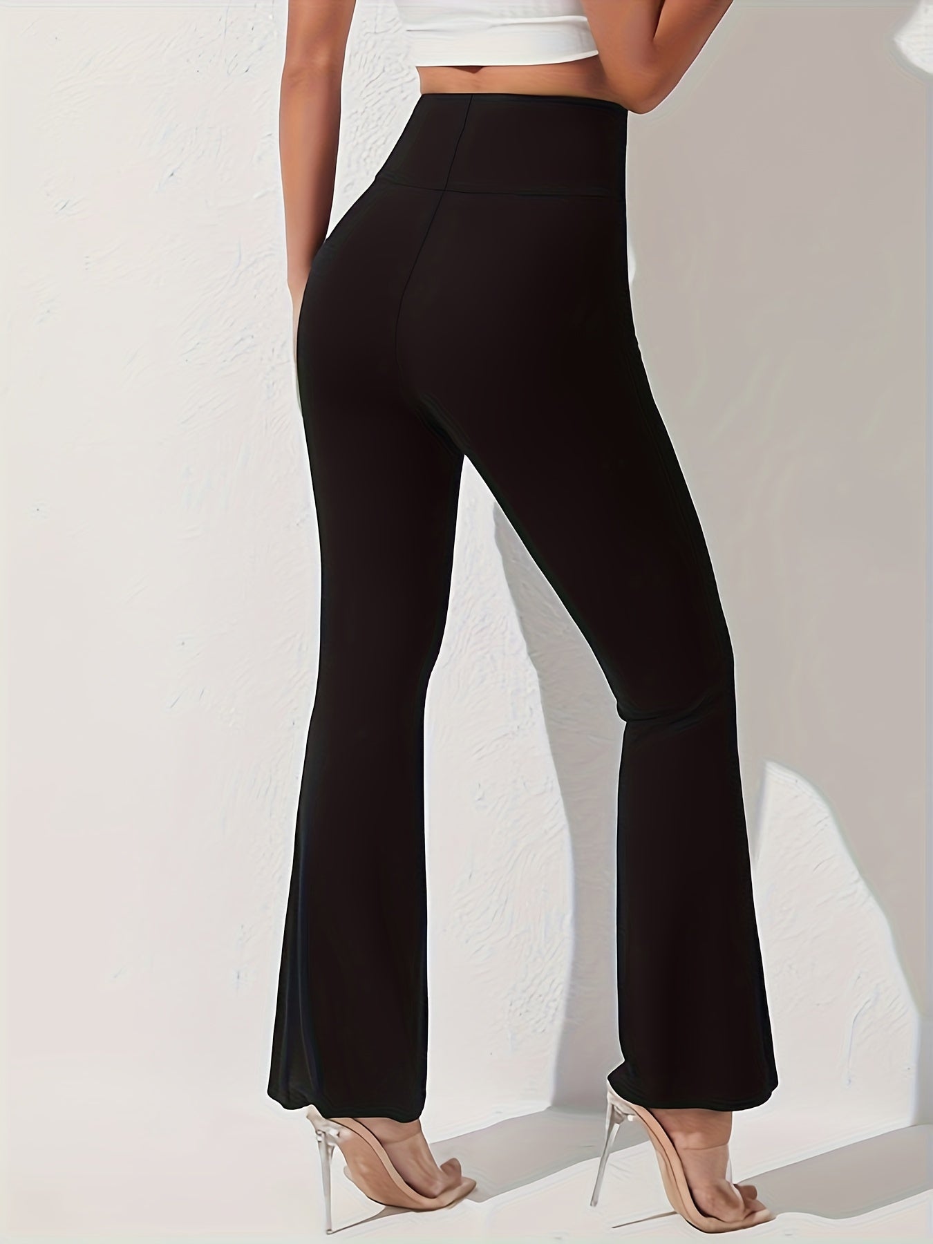  Wide Waistband Solid Trousers
