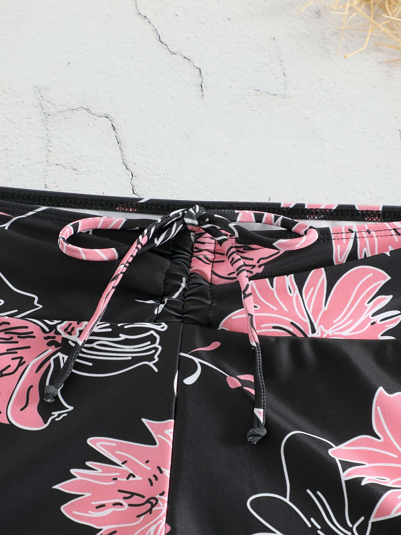  Floral Print High Waist Beach Shorts