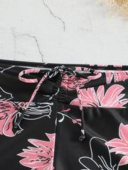  Floral Print High Waist Beach Shorts