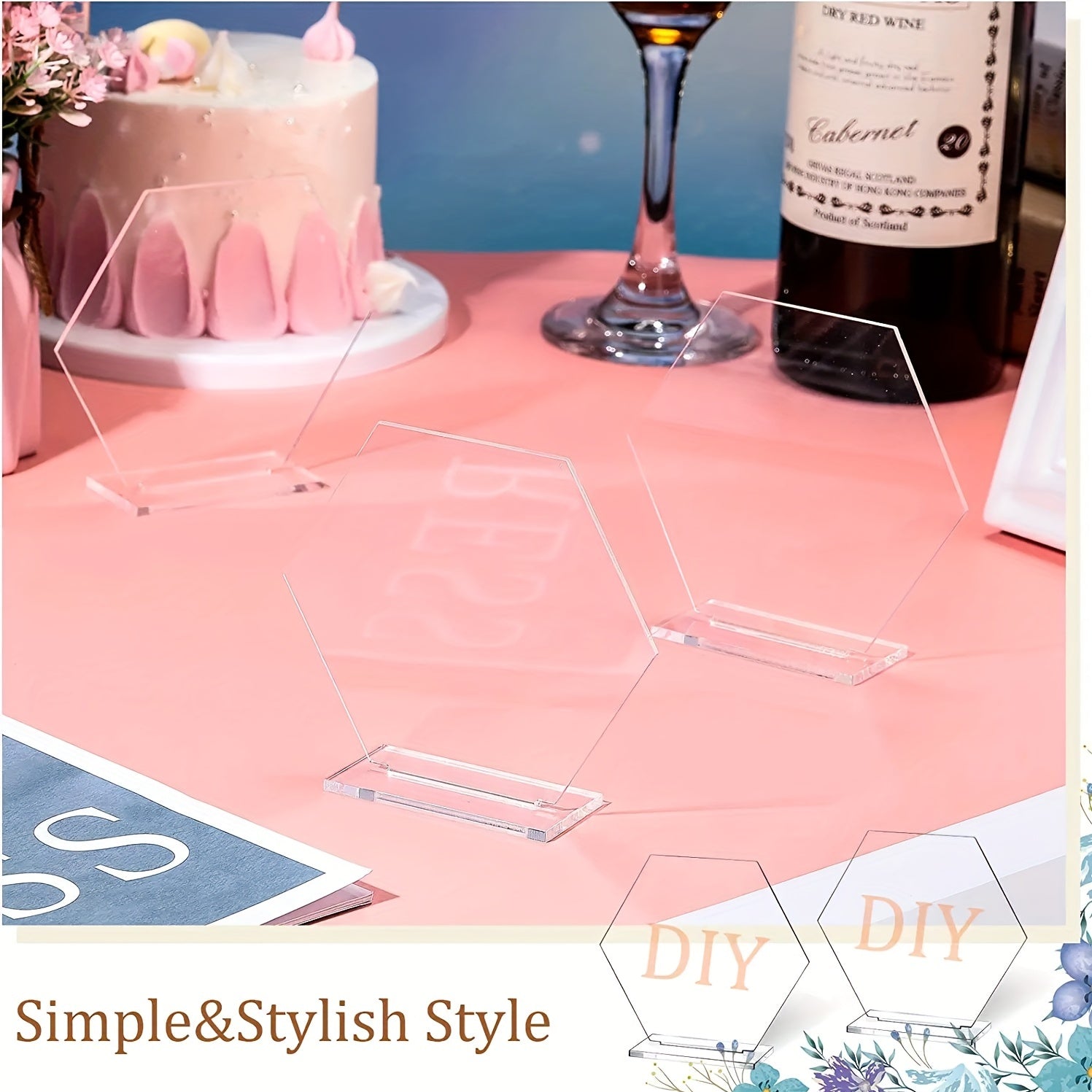 Transparent Acrylic Shelf Sign Writing Plate Home Decoration