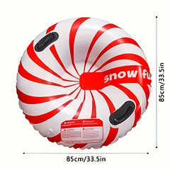 1pc Inflatable Skiing Ring Thickened Round Snowboard Safety Handle PVC