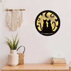 Christmas Halloween Scene Lights Mother Baby Decoration Clock Sound Light