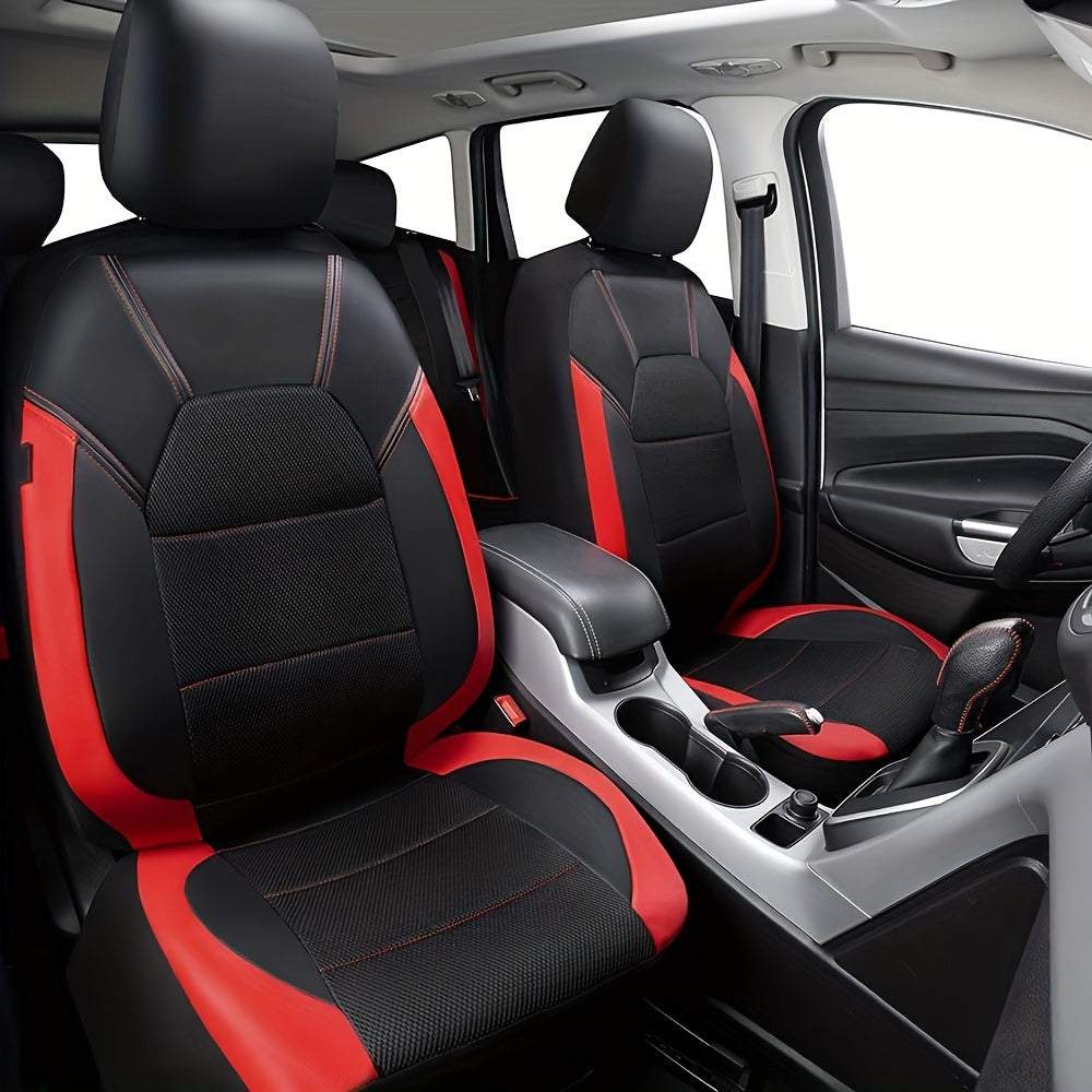 Car Seat Cover Set PU Leather Seat Protection for Most Cars