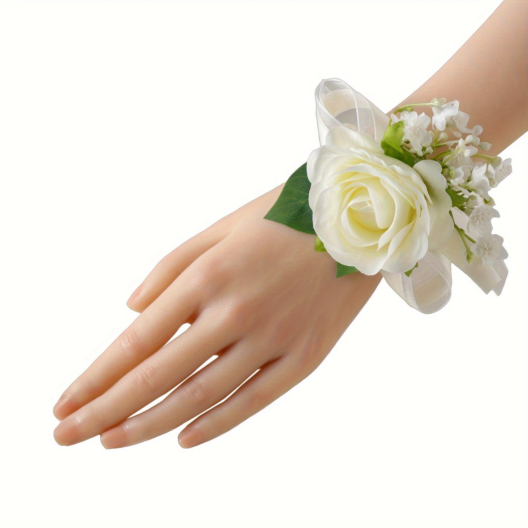 Classic Rose Gypsophila Brooch for Wedding - Bride Wrist Flower
