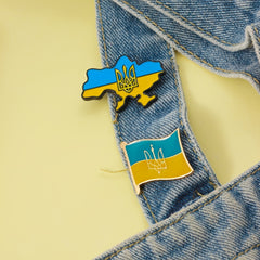 Ukraine Flag Brooch Pin - Patriotic Ukrainian Flag Jewelry