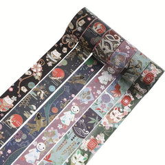 12pcs 2m Japanese Washi Paper Tape Decor Set Bronzing DIY Tape