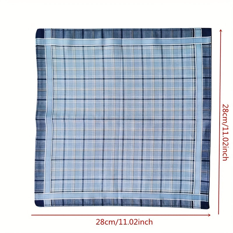 Plaid Striped Handkerchief Classic Vintage Cotton Soft Hankies