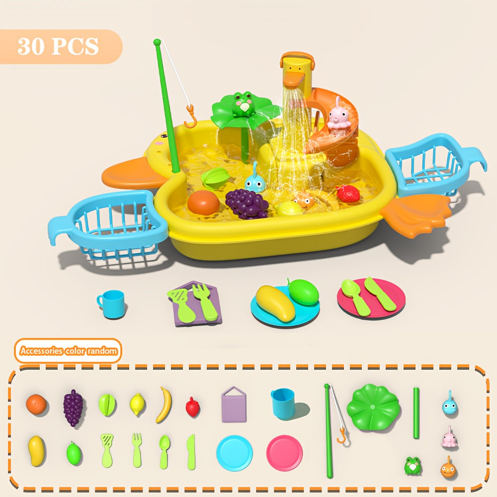 Kids' Water Play Kitchen Sink Toy with Automatic Water Circulation