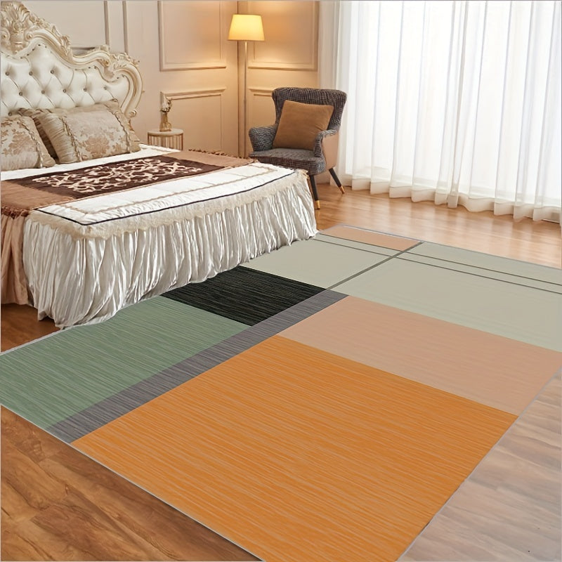 Nordic Minimalist Block Pattern Carpet for Living Room Sofas Bedrooms - Non Slip