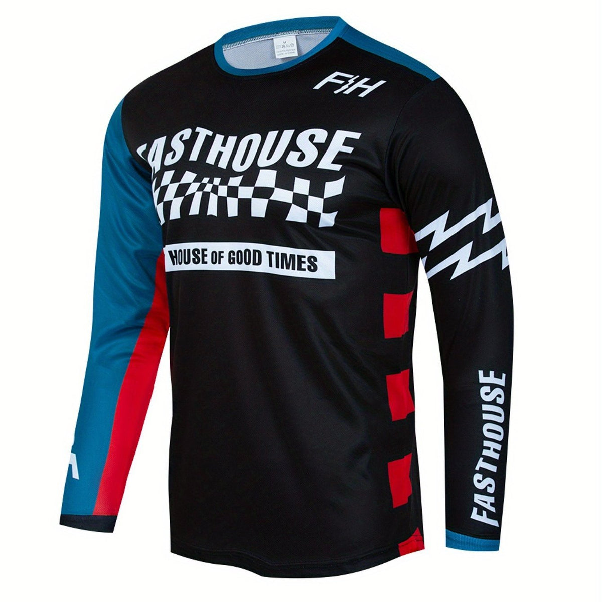 Men's Letter Long Sleeve Motorcycle T-shirt Quick Drying Breathable Top