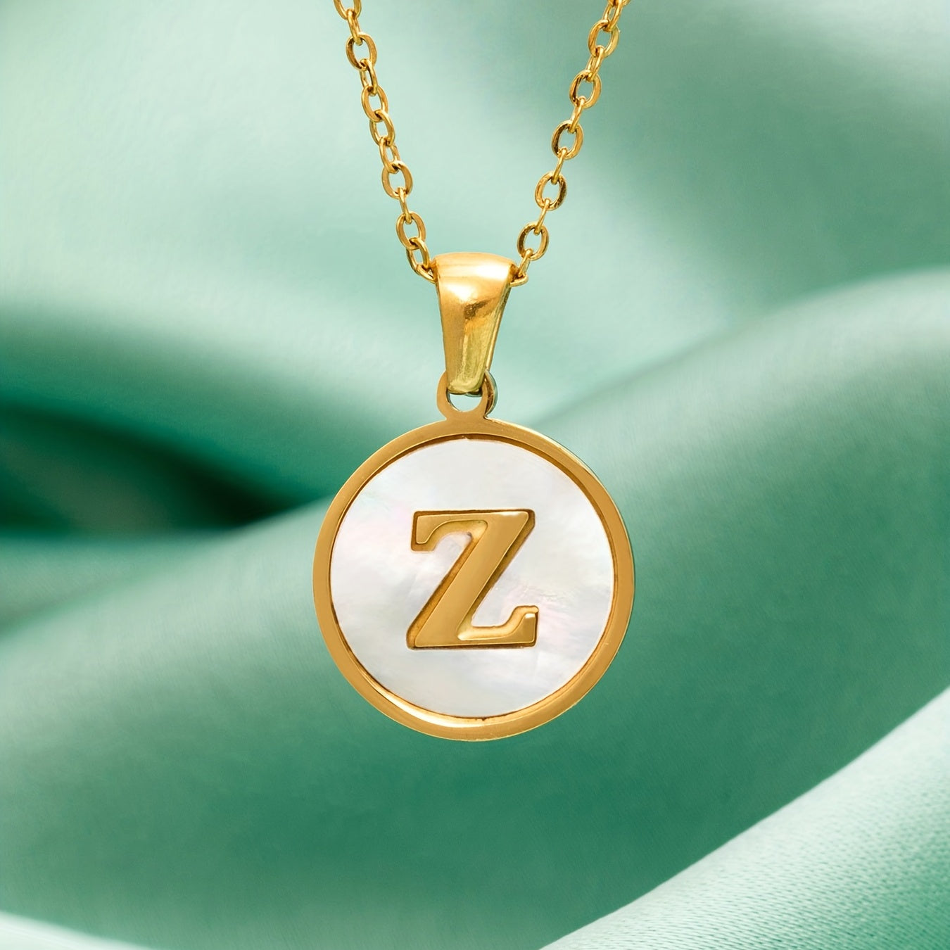 1 Pc 26 Alphabet Pendant Stainless Steel Chain Men Women Hip Hop Jewelry