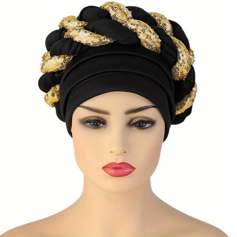 Women's Cable Pattern Bonnet Bandana Cap Head Wrap Turbans Headband