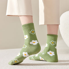 Floral Print Mid Tube Socks for Women