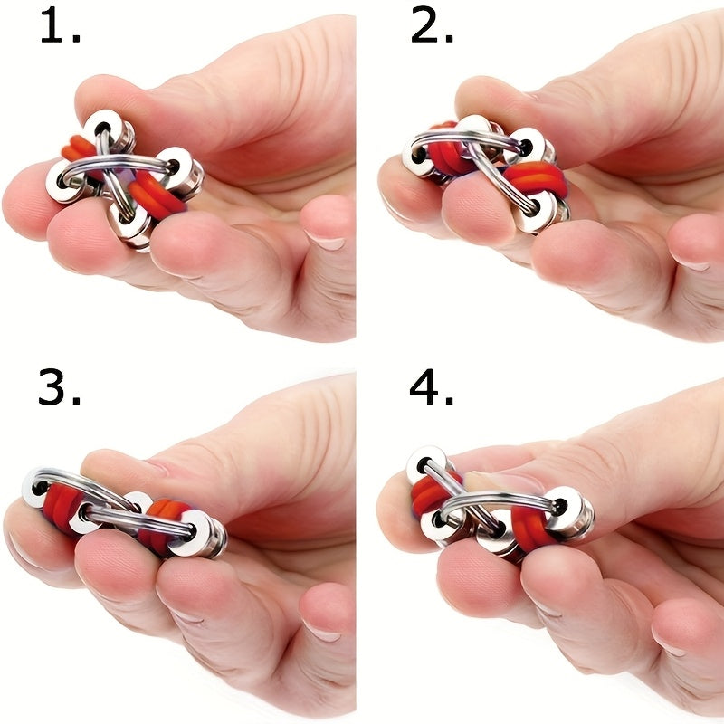 Metal Pop Fidget Toy Bicycle Chain for Adults - Mixed Colors