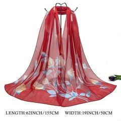 Chiffon Shawl Print Yarn Shawl Wraps Sunscreen Windproof Scarf