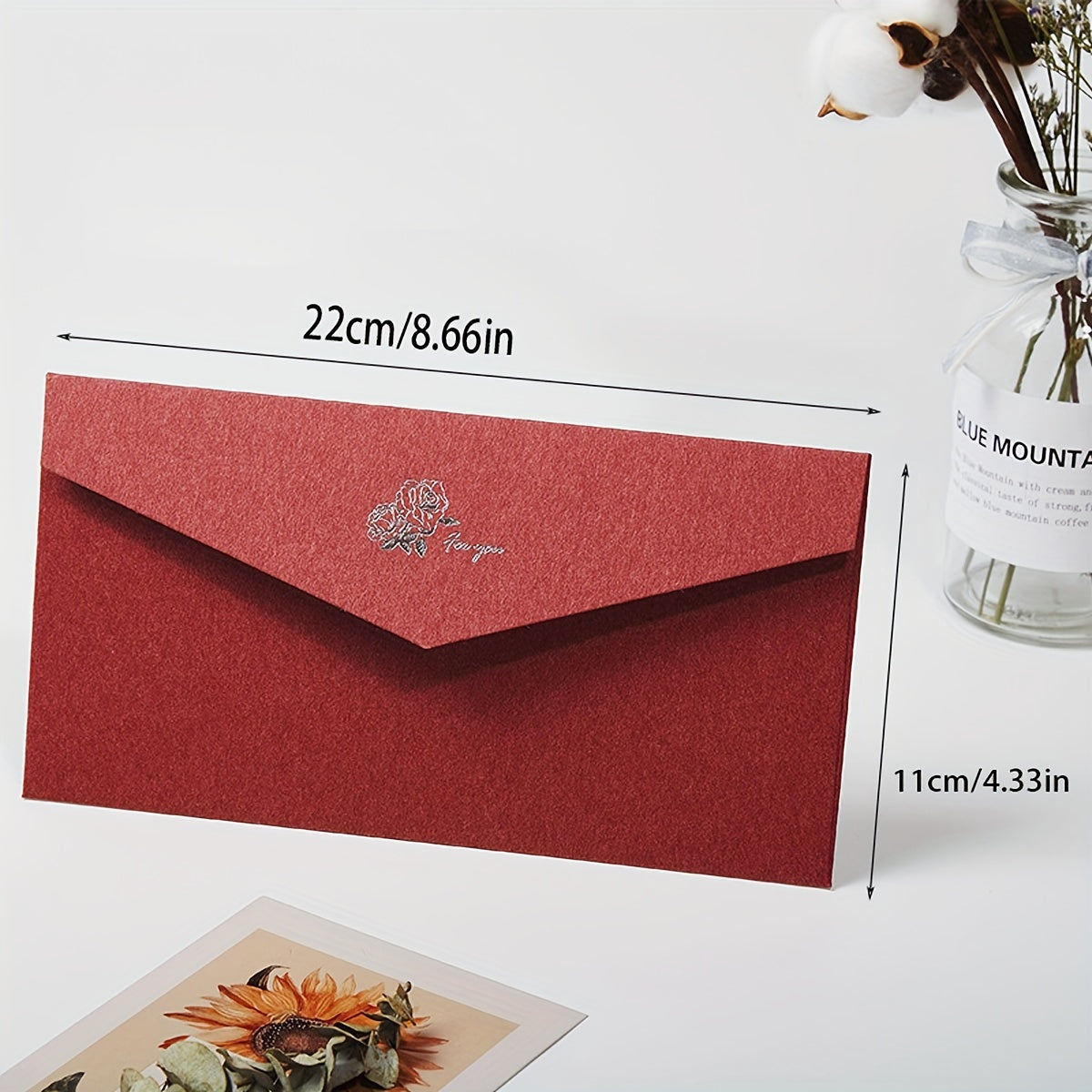 2pcs Retro Hot Stamping Cowhide Paper Envelopes