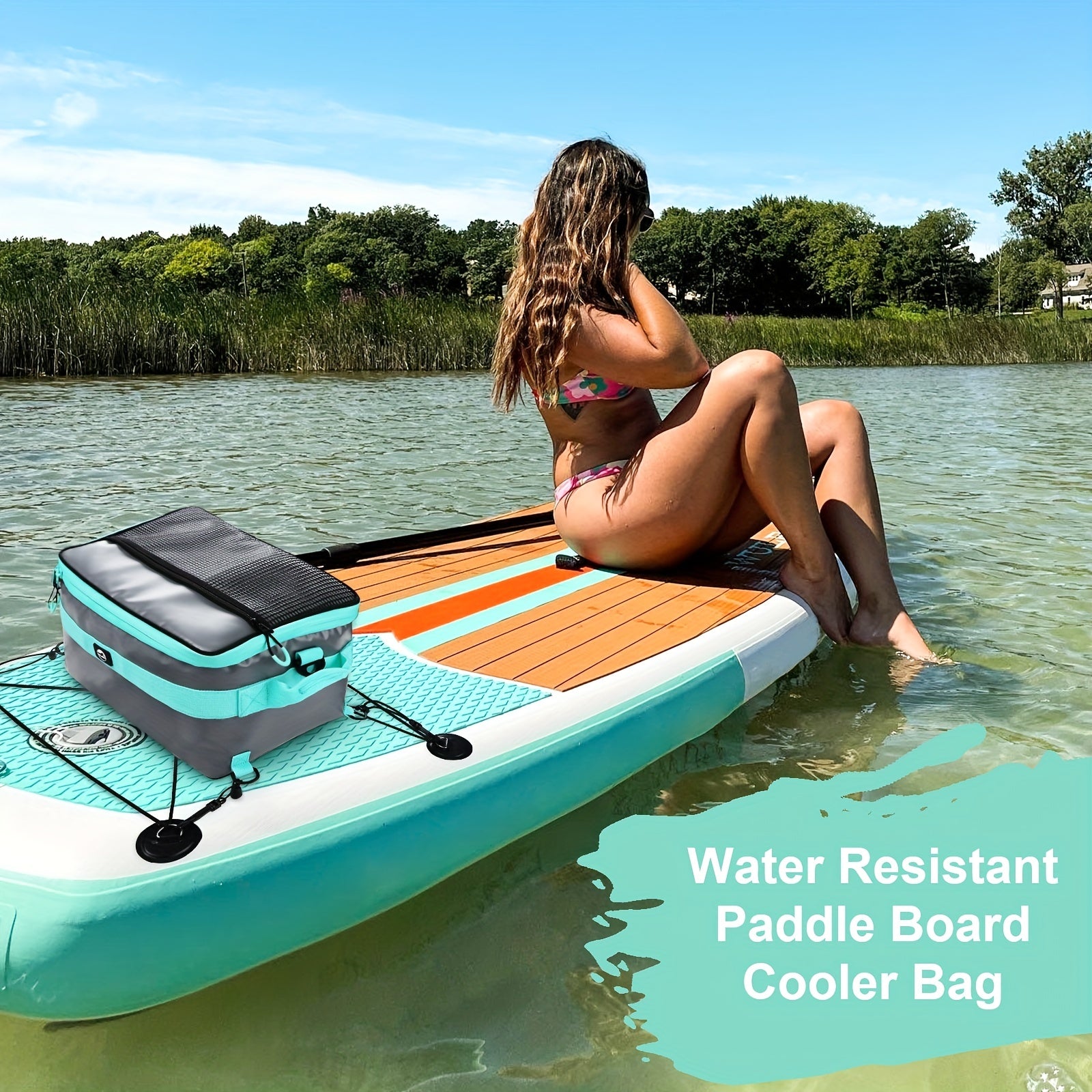 YVLEEN Waterproof Paddle Board Cooler Bag, Large Capacity, Durable PVC Material