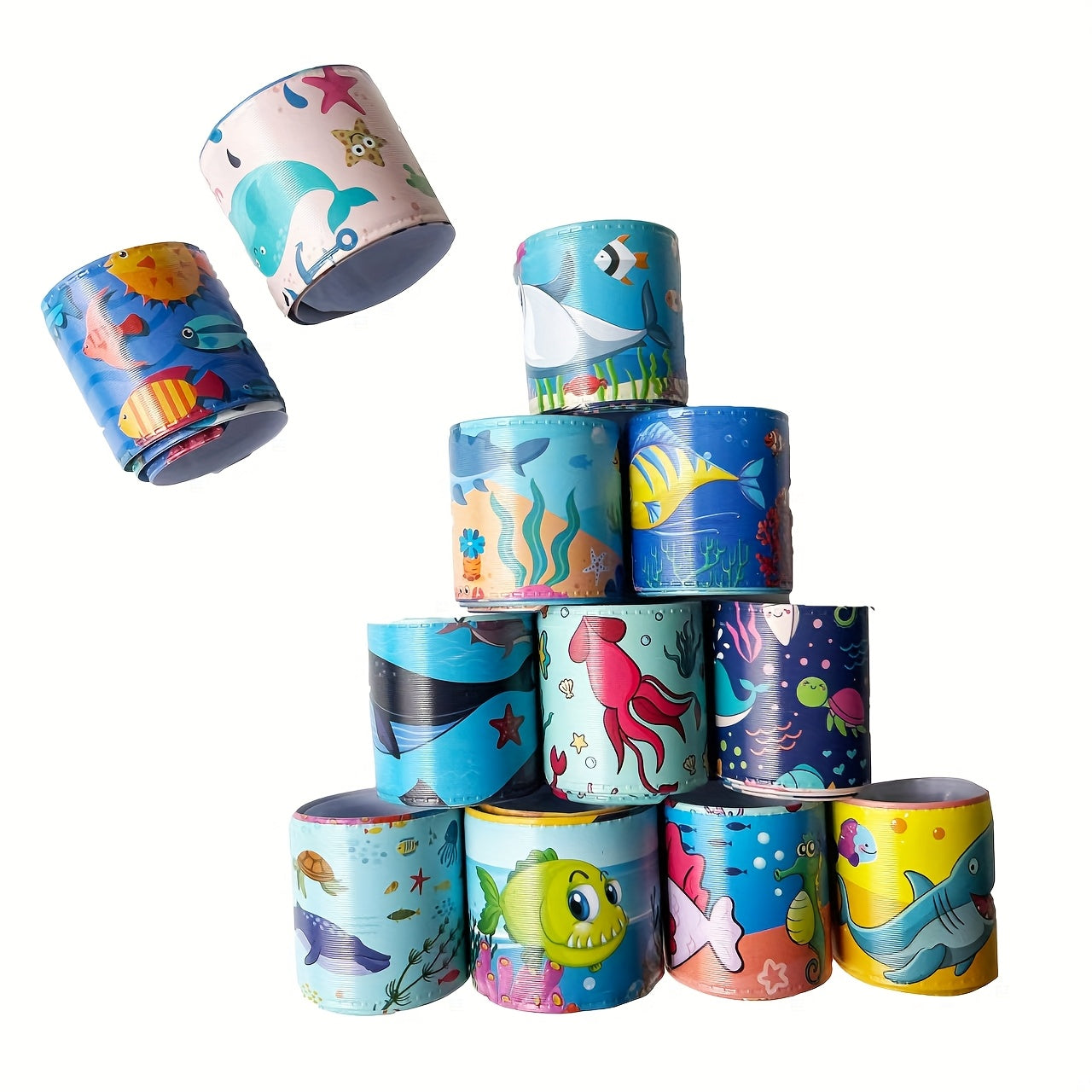 12pcs Marine Animal Theme Bracelets - Underwater World Dolphin Shark Ocean Party