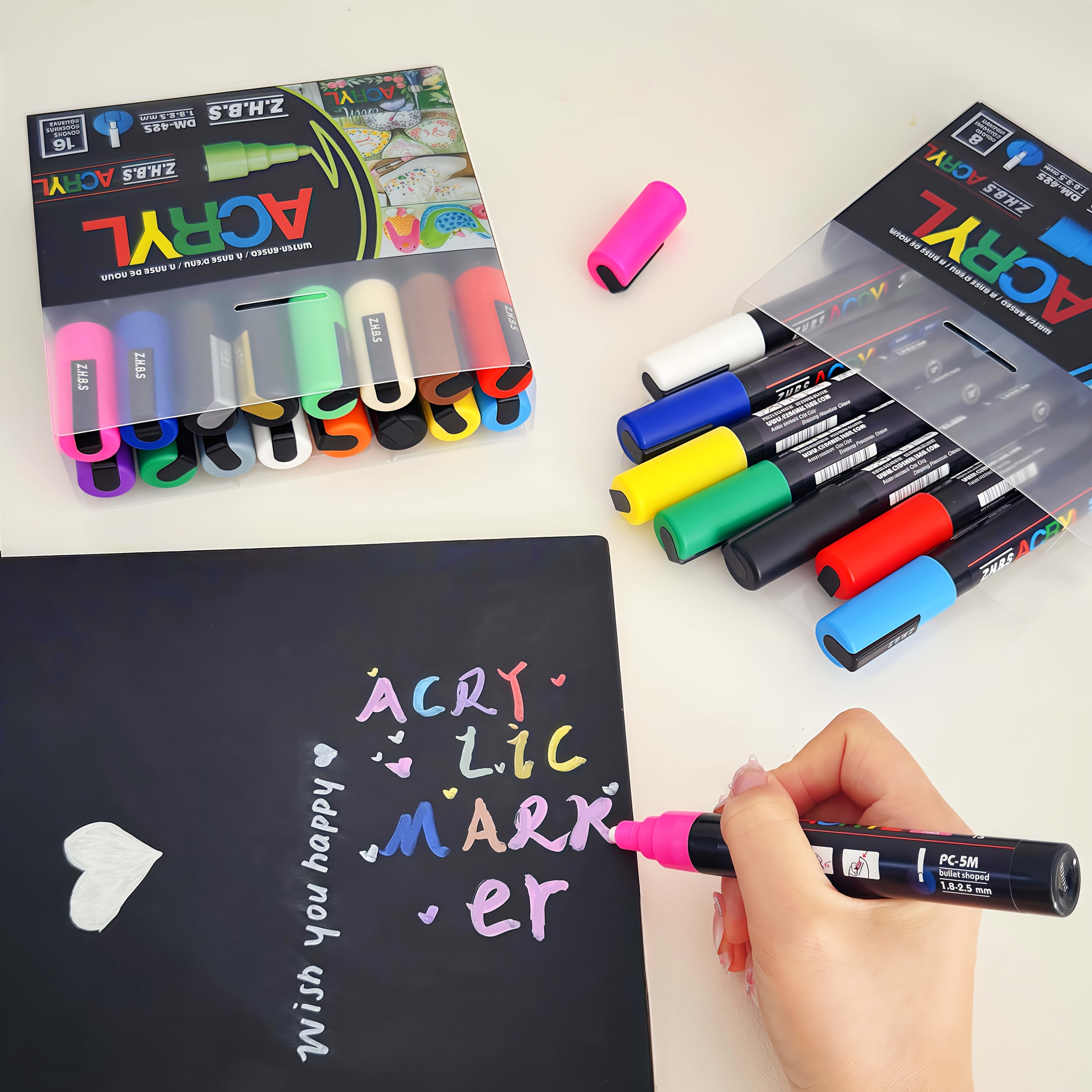 Acrylic Marker Pen Medium Nib 1.8-2.5mm - Professional Artistic Use