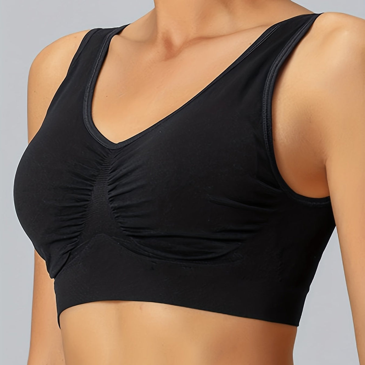 Seamless Wireless Sports Bra Breathable Workout Tank Bra