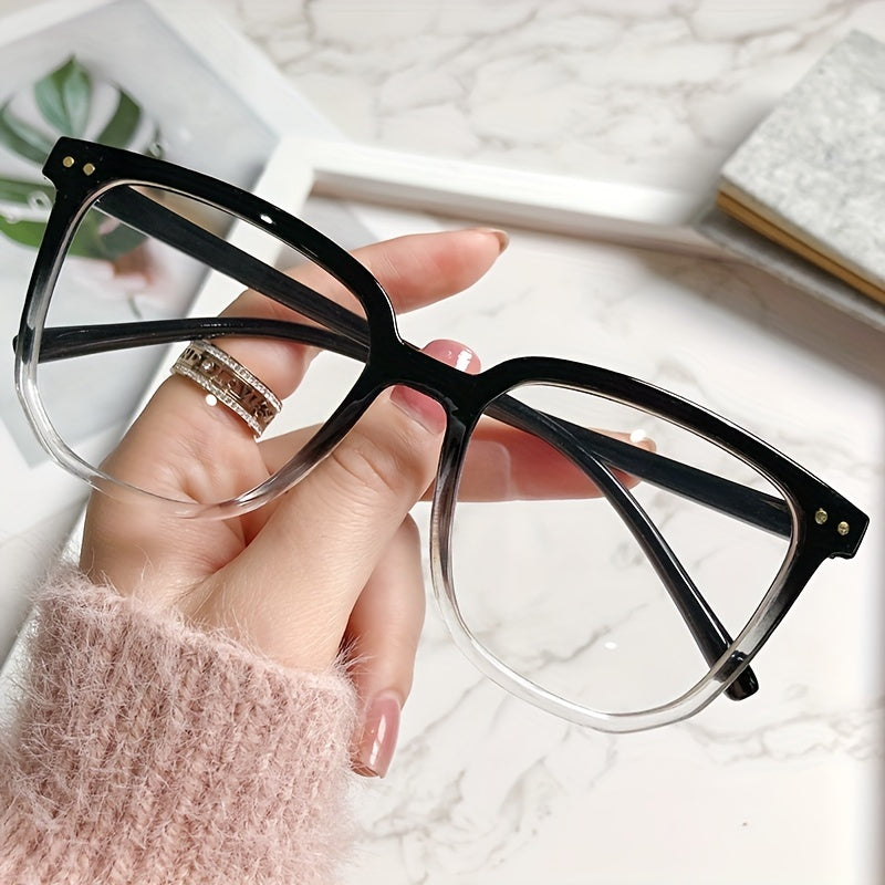 Square Anti Light Glasses For Women Men Students Jelly Lightweight Frame