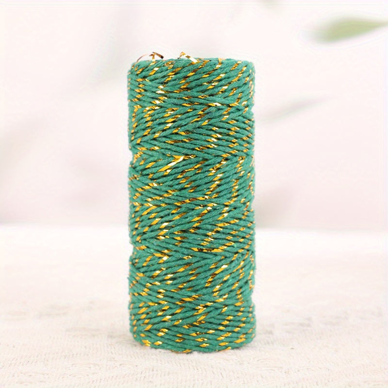 50m Colorful Golden Silk Cotton Rope DIY Gift Bouquet Decoration