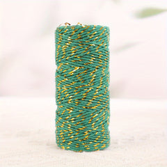 50m Colorful Golden Silk Cotton Rope DIY Gift Bouquet Decoration