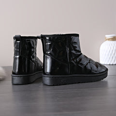 Women's Waterproof Argyle Snow Boots Plush Inner Comfort Lightweight Ankle Boots