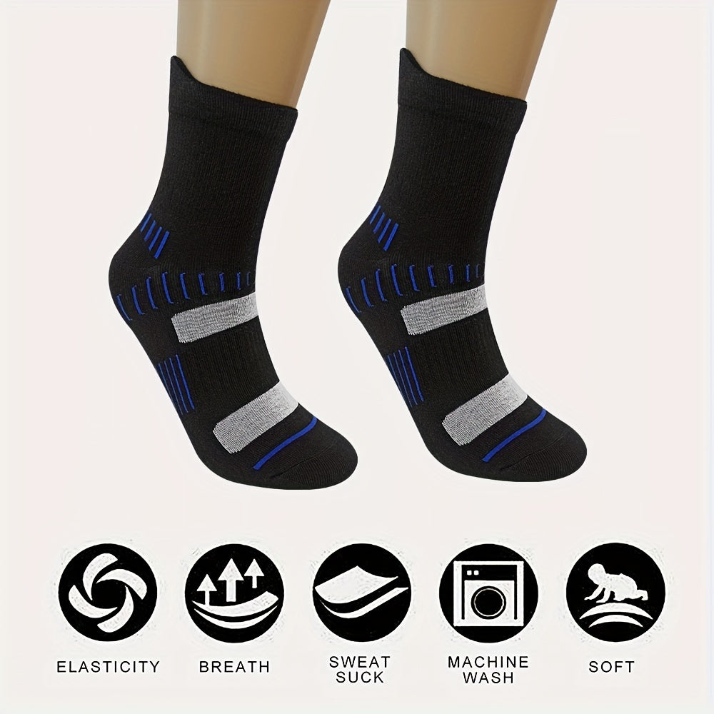 Outdoor Moisture Wicking Mid Calf Socks 8 Pairs