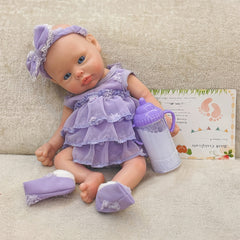 Realistic 13in Open Eyes Reborn Baby Doll Silicone Girl Toy