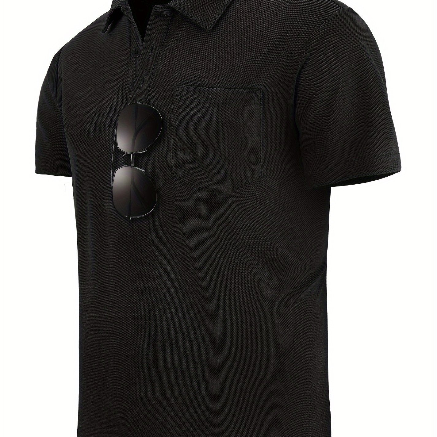 Men's Casual Solid Lapel 1 4 Button Short Sleeve Shirt
