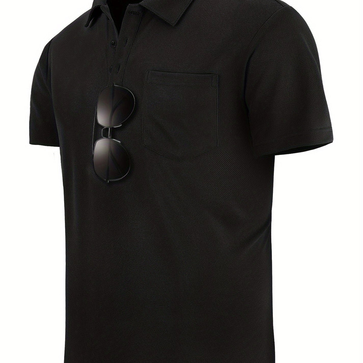 Men's Casual Solid Lapel 1 4 Button Short Sleeve Shirt