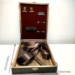 Wooden Crossbody Postman Bag Brush Storage Box Artist Tool Organizer