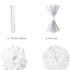 12pcs Tissue Paper Pom Poms Flowers Party Decorations DIY Hanging Paper Balls