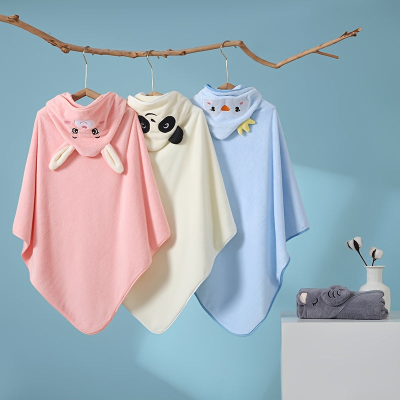 Kids Hooded Bath Towel Cartoon Animal Designs High Absorbency Bathrobe