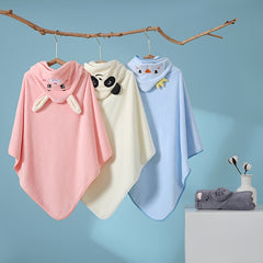 Kids Hooded Bath Towel Cartoon Animal Designs High Absorbency Bathrobe