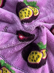  Passion Fruit Pattern Fuzzy Fleece Hooded Wearable Blanket