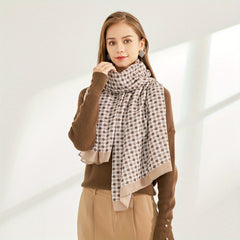 Geometric Floral Print Scarf Warm Shawl Outdoor Windproof Head Wrap