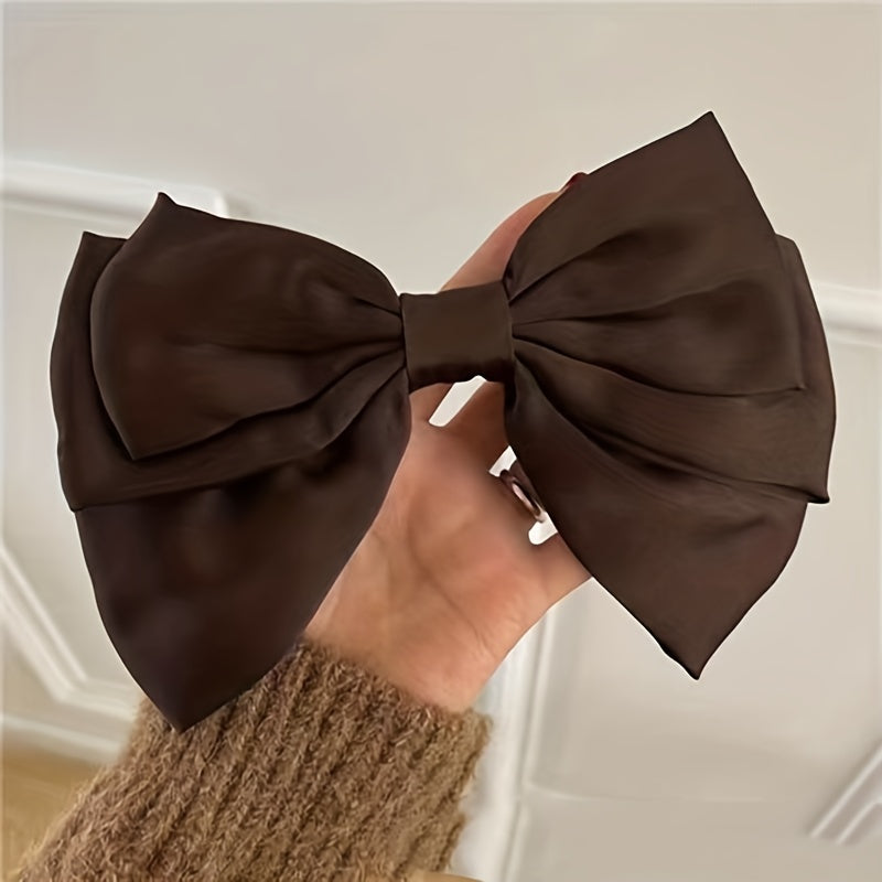 Satin Big Bow Hair Clip Sweet Hair Accessory