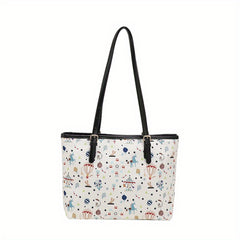Cartoon Print Tote Bag Large Capacity Shoulder Bag Women's Handbag