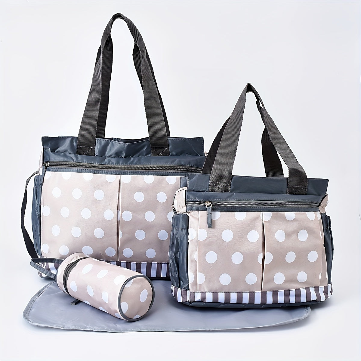 Large Polka Dot Mommy Bag - Four Piece Set