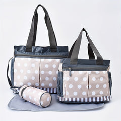 Large Polka Dot Mommy Bag - Four Piece Set
