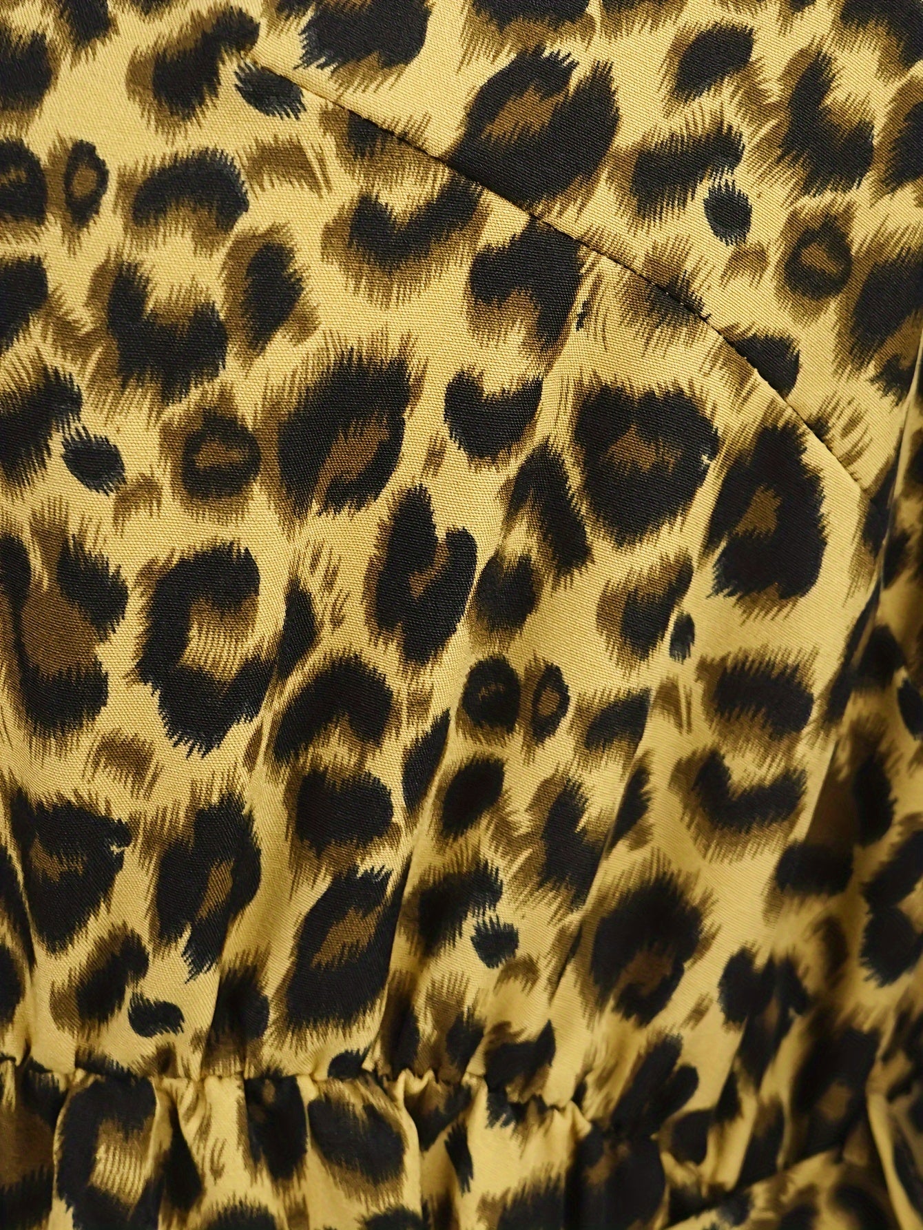  Women's Leopard Print Button Up Long Sleeve Shirt Dress
