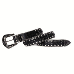 Rivet Rhinestone Belt Western Cowboy Cowgirl Y2K Hip Hop Jeans Pants Belt