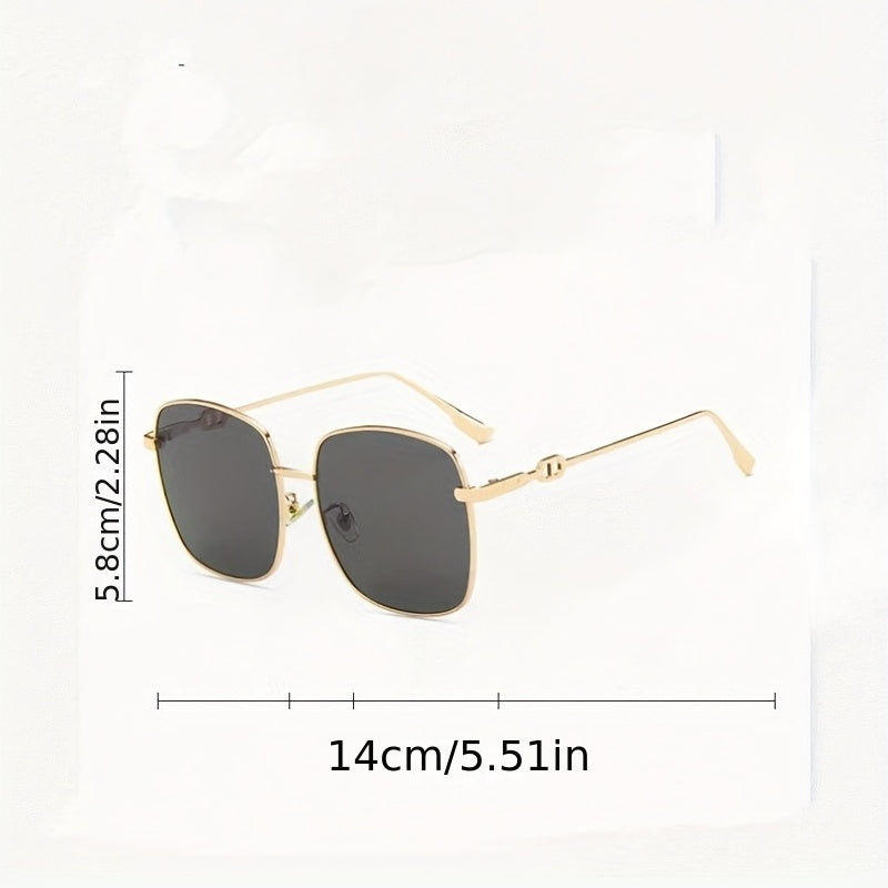 Gradient Square Sunglasses Anti Glare UV400 Sun Shades Metal Glasses