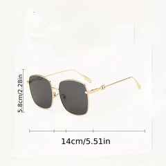 Gradient Square Sunglasses Anti Glare UV400 Sun Shades Metal Glasses